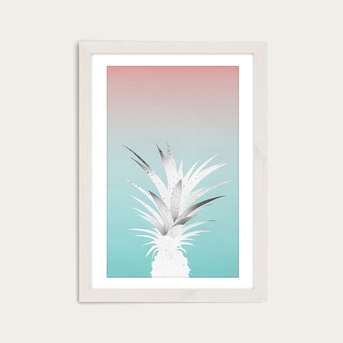 Ananas Comosus Art Print White Frame – image 1