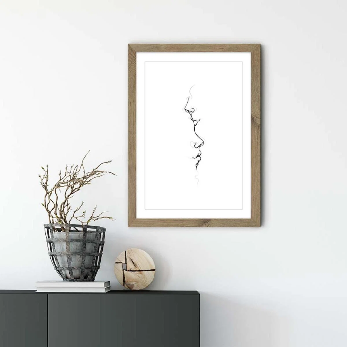 Oak Frame Kiss Me By Your Heart Art Print – image 2