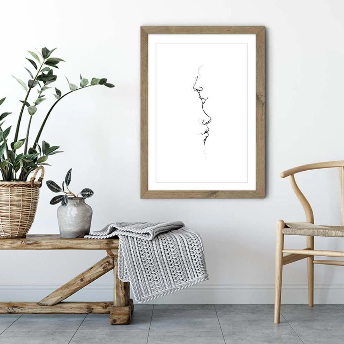 Oak Frame Kiss Me By Your Heart Art Print – image 4