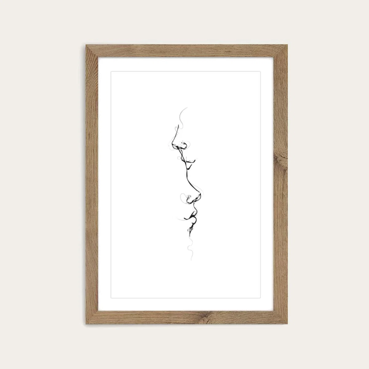 Oak Frame Kiss Me By Your Heart Art Print – image 1