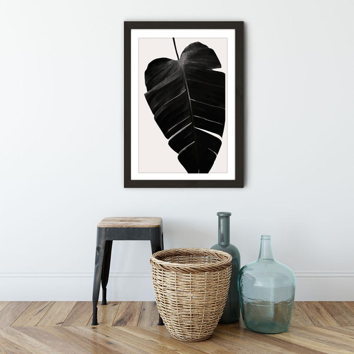 Black Leaf No.6 Art Print Black Frame – image 3