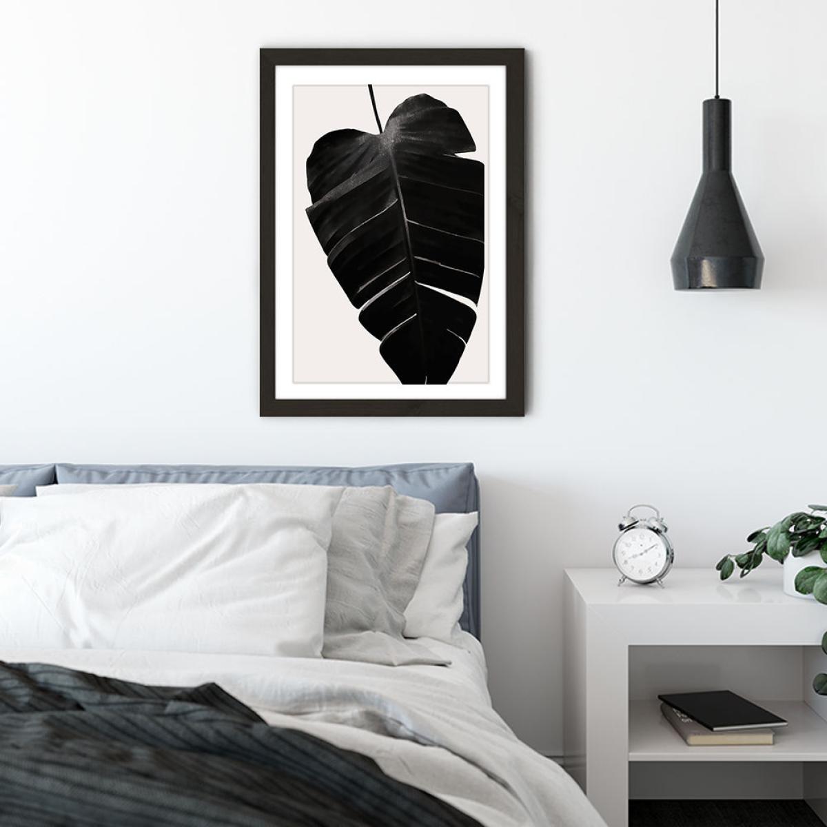 Black Leaf No.6 Art Print Black Frame – image 4