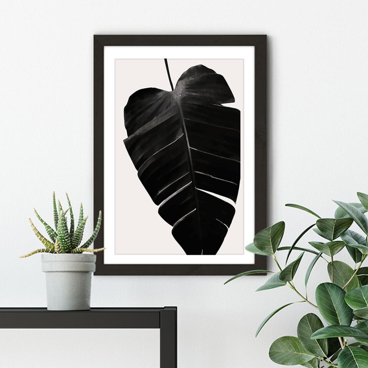 Black Leaf No.6 Art Print Black Frame – image 5