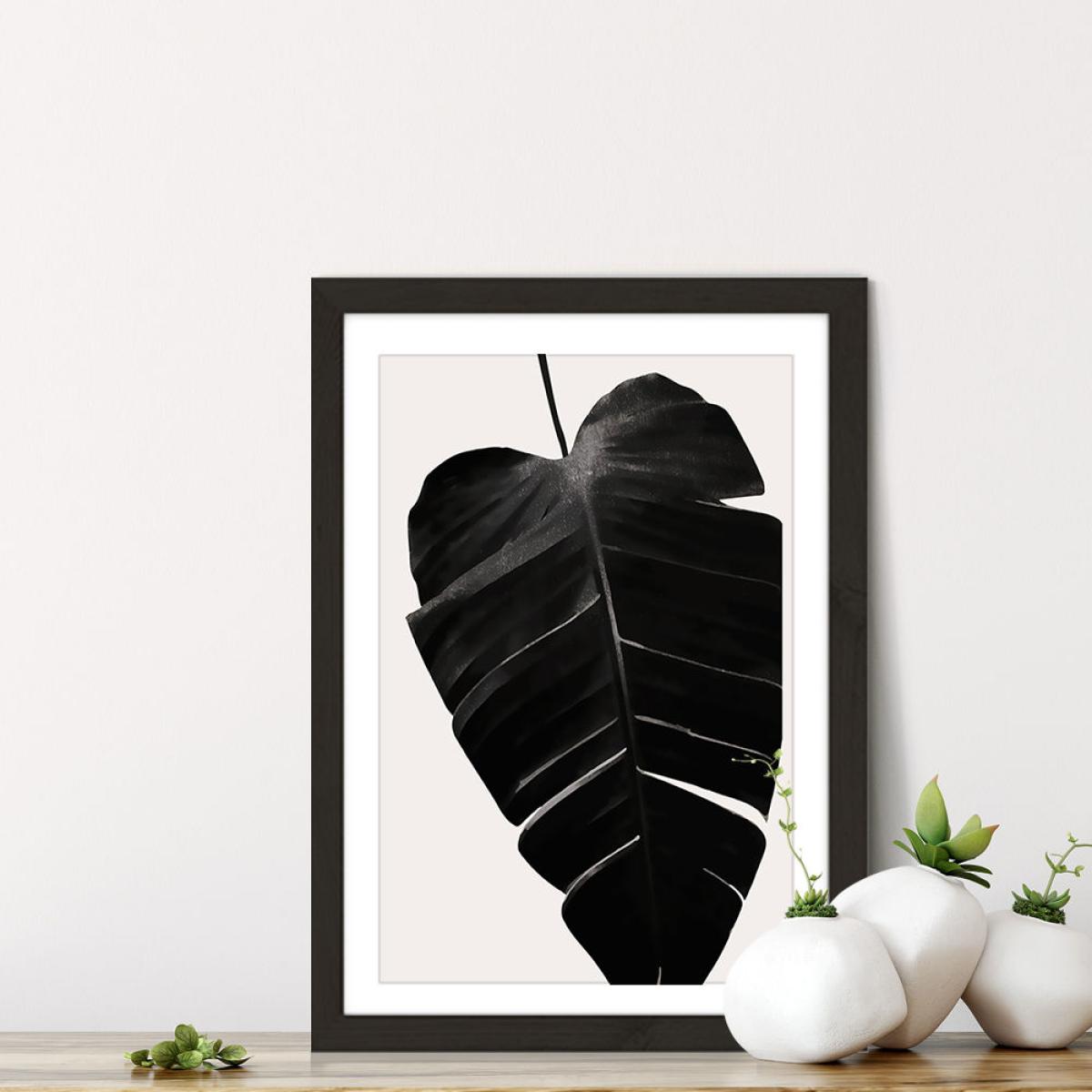 Black Leaf No.6 Art Print Black Frame – image 6