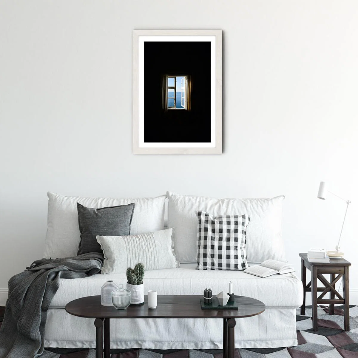 Black Window Art Print White Frame – image 2