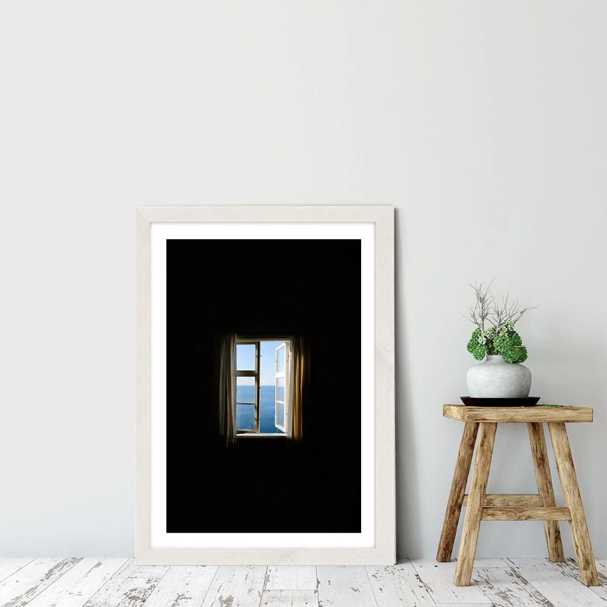 Black Window Art Print White Frame – image 4
