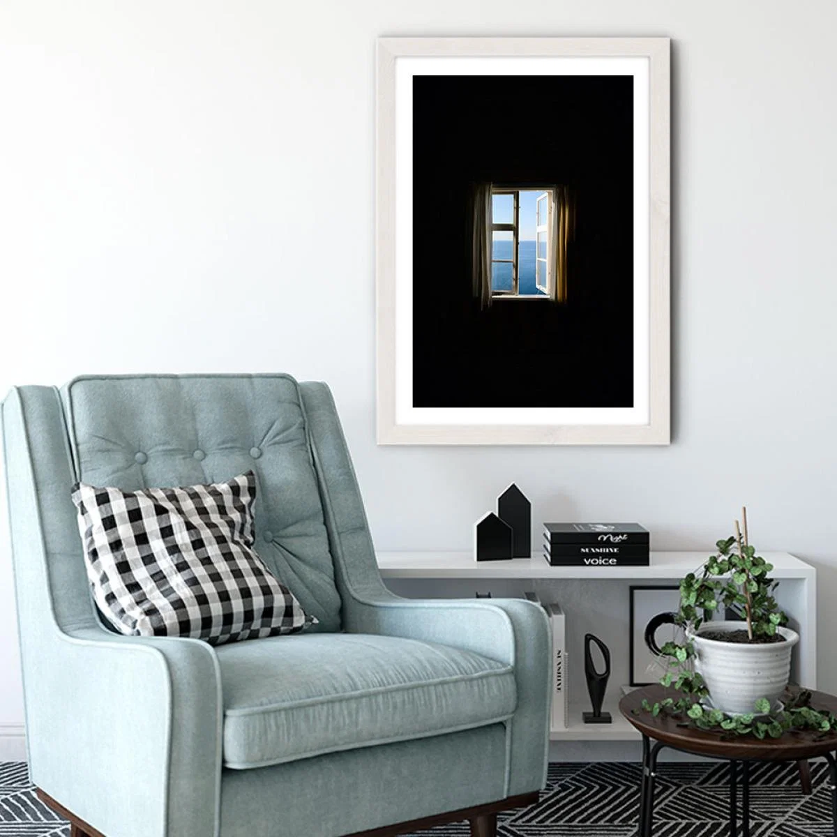 Black Window Art Print White Frame – image 6