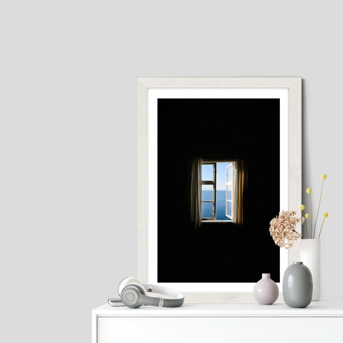 Black Window Art Print White Frame – image 7