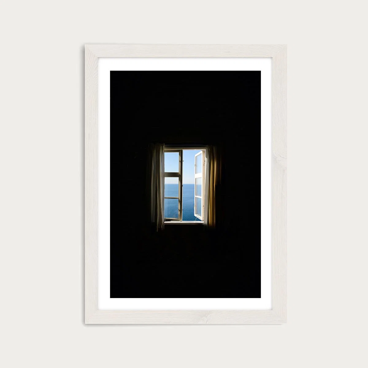 Black Window Art Print White Frame – image 1
