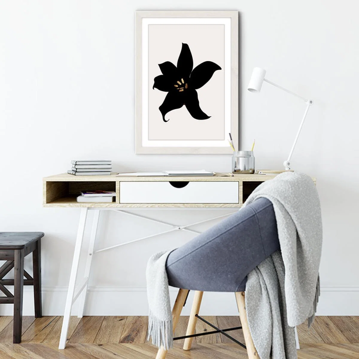 Dark Orchid Art Print White Frame – image 5