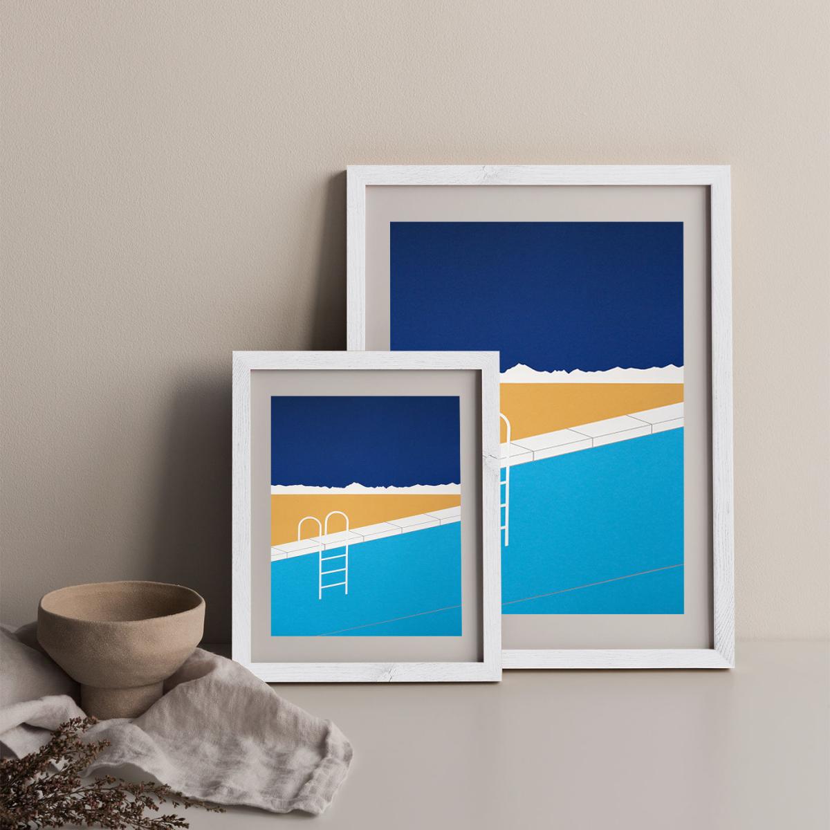 Desert Pool Art Print White Frame – image 11