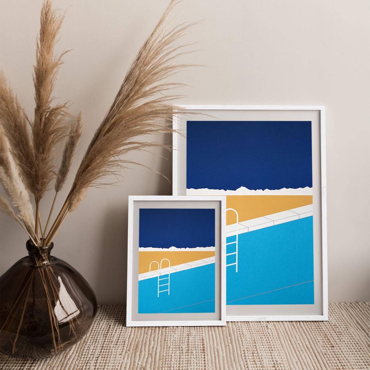 Desert Pool Art Print White Frame – image 7
