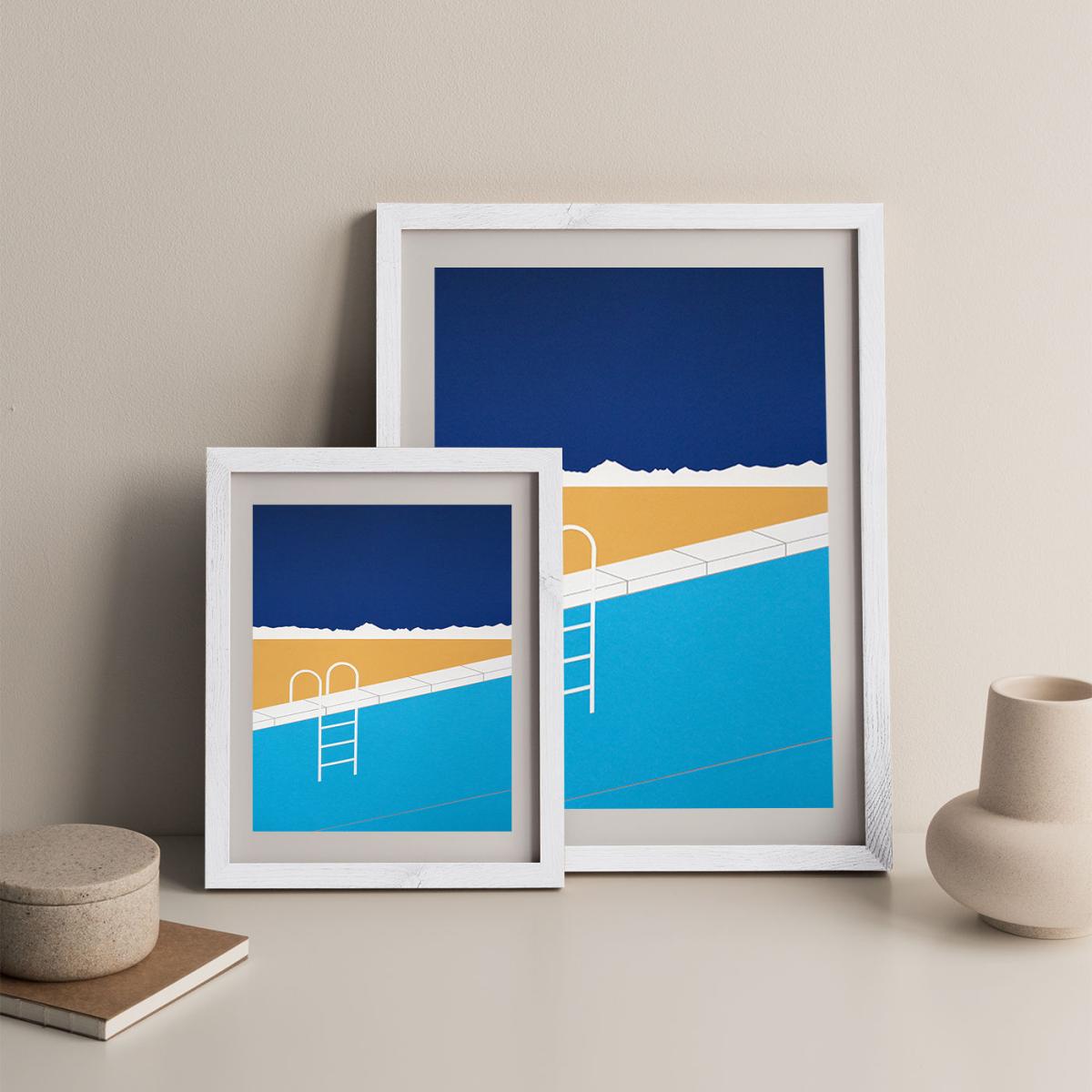 Desert Pool Art Print White Frame – image 8
