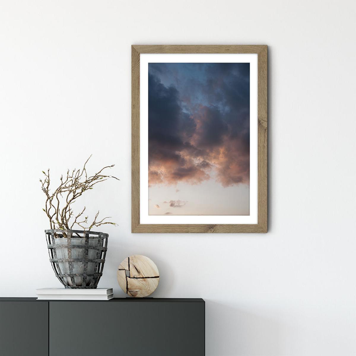 Pastel Sunset Sky Art Print Oak Frame – image 2