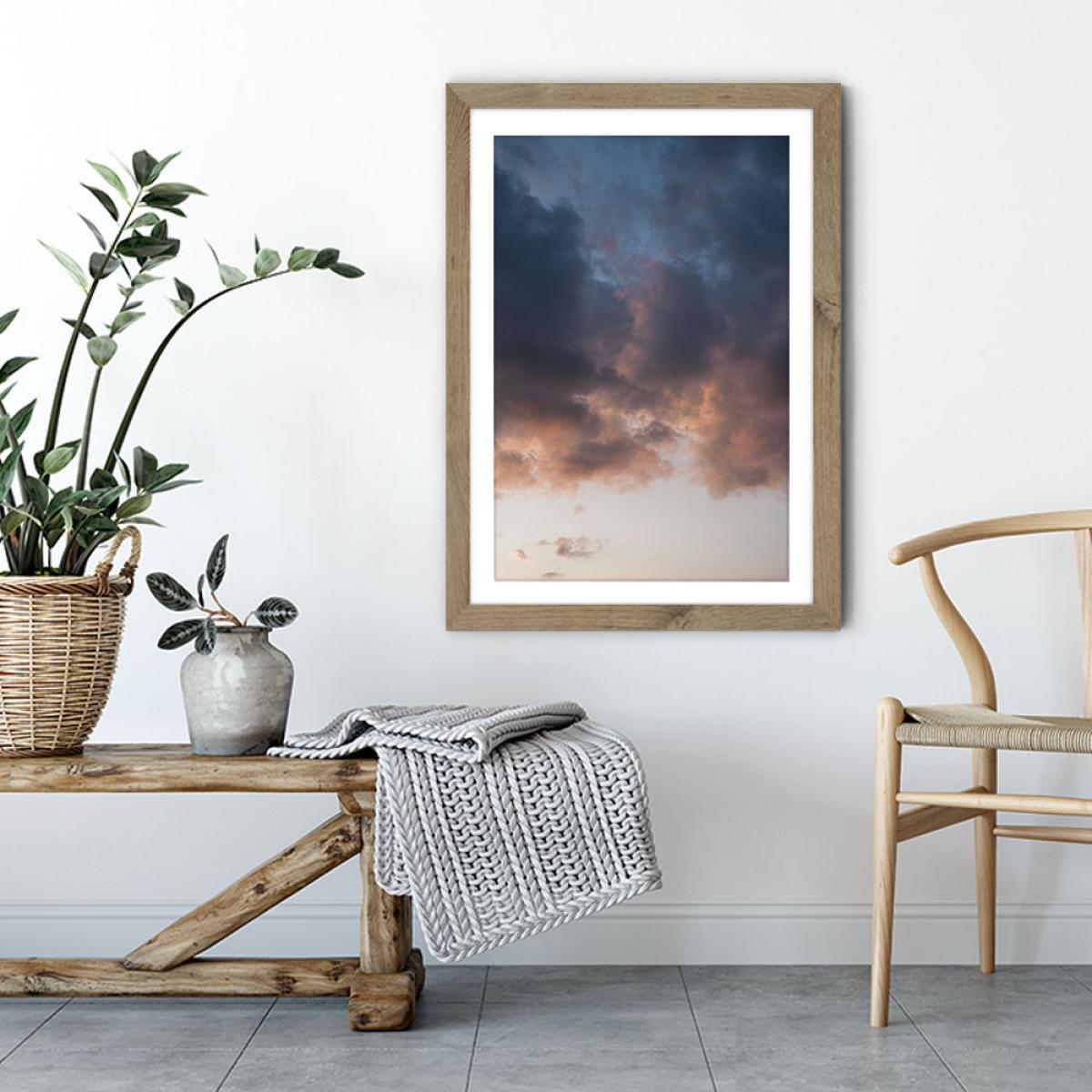 Pastel Sunset Sky Art Print Oak Frame – image 4