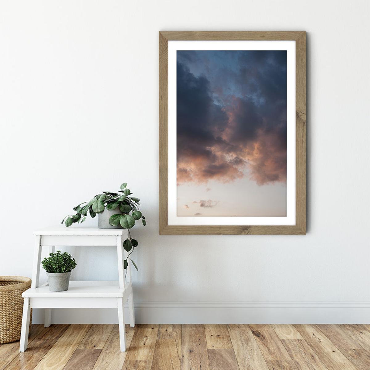 Pastel Sunset Sky Art Print Oak Frame – image 6