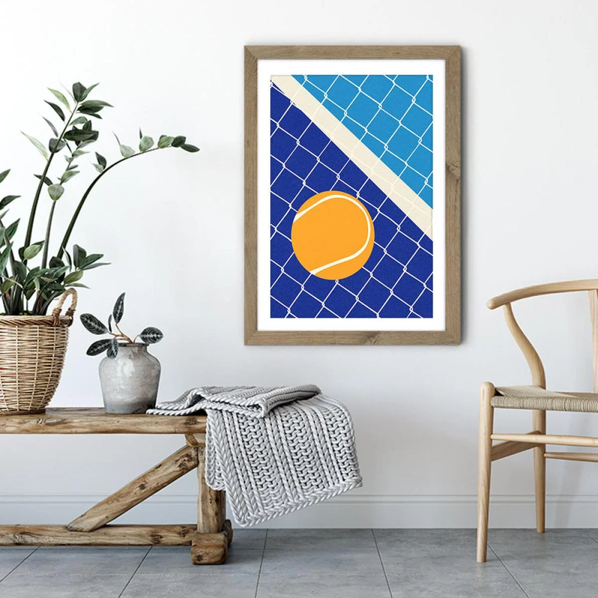 Matchball Art Print Oak Frame – image 3