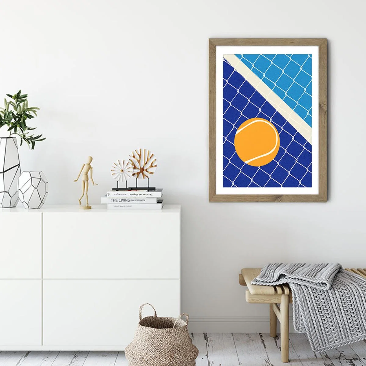 Matchball Art Print Oak Frame – image 4