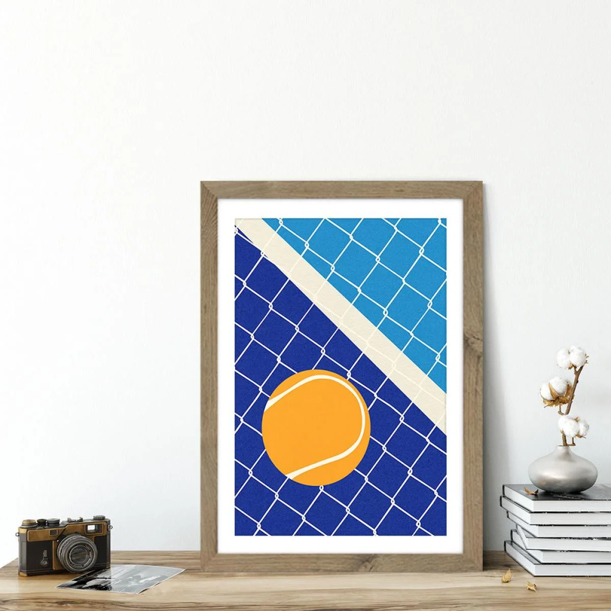 Matchball Art Print Oak Frame – image 5