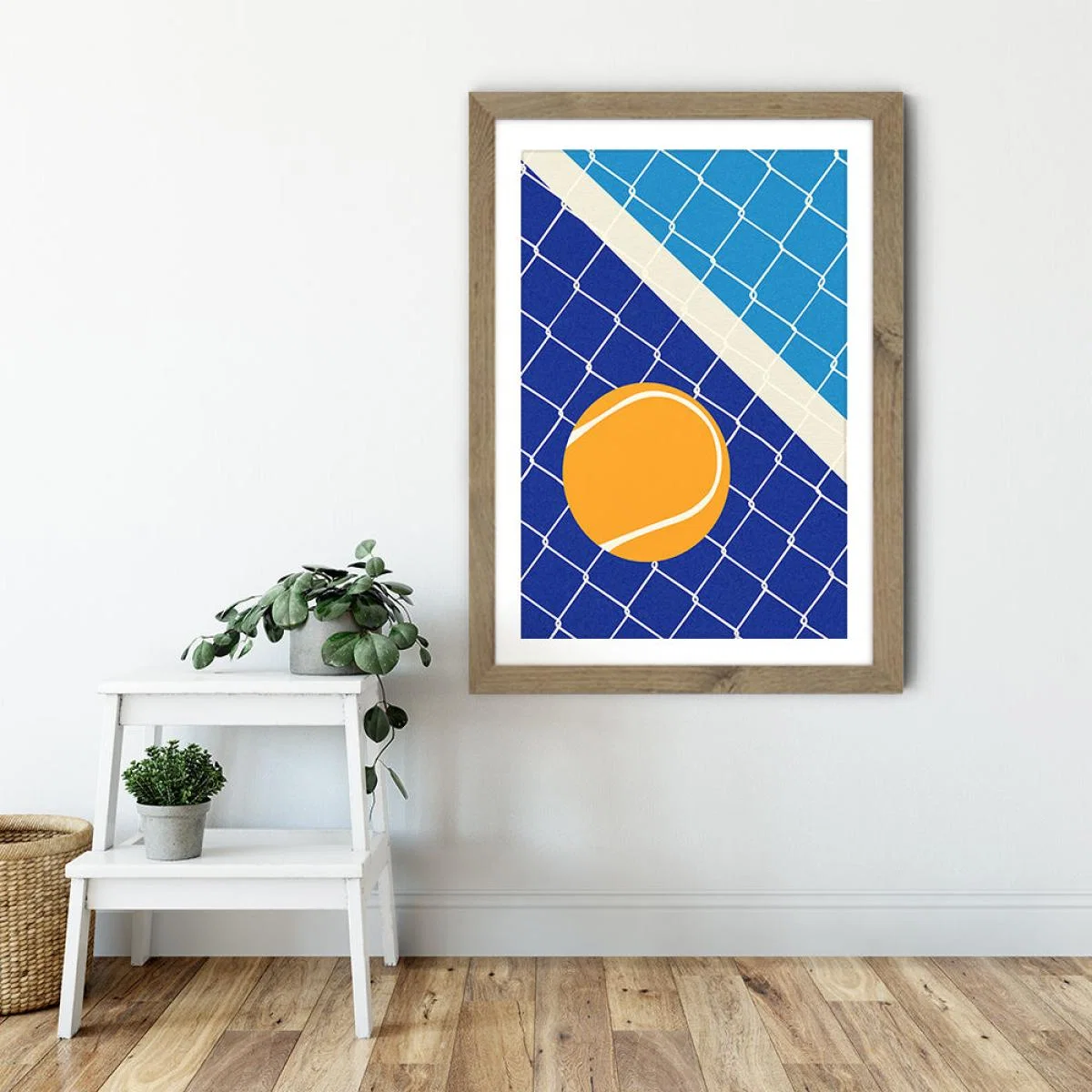 Matchball Art Print Oak Frame – image 6
