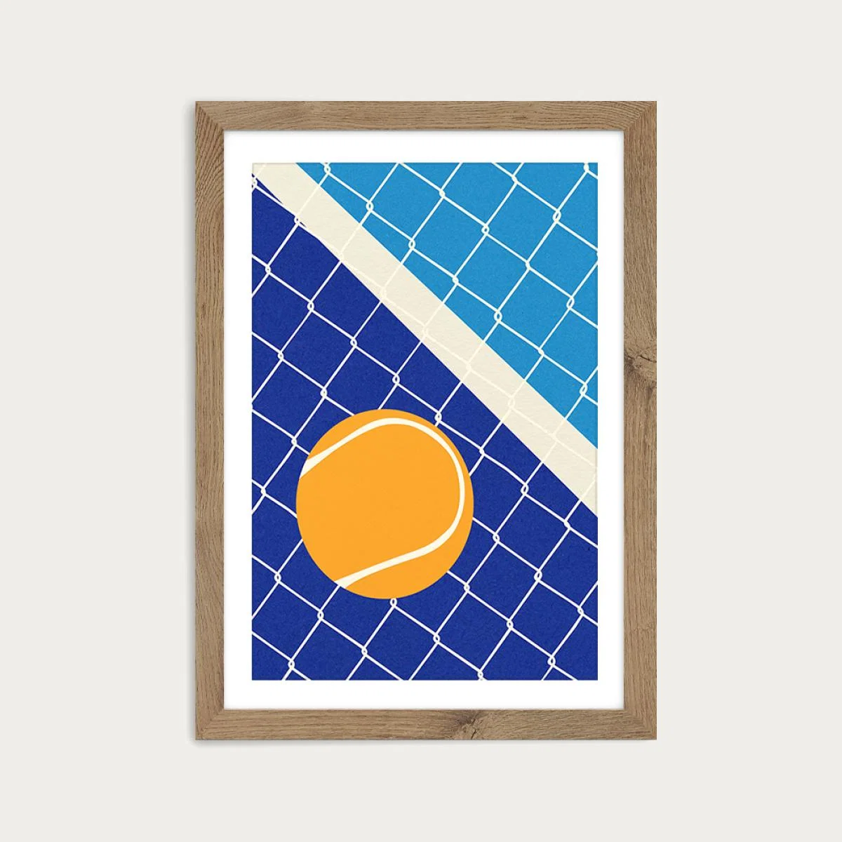 Matchball Art Print Oak Frame – image 1