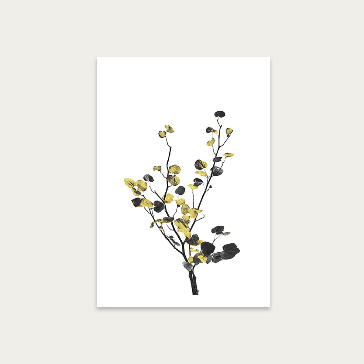 Flower Minimal Black and Gold 7 Art Print Unframed