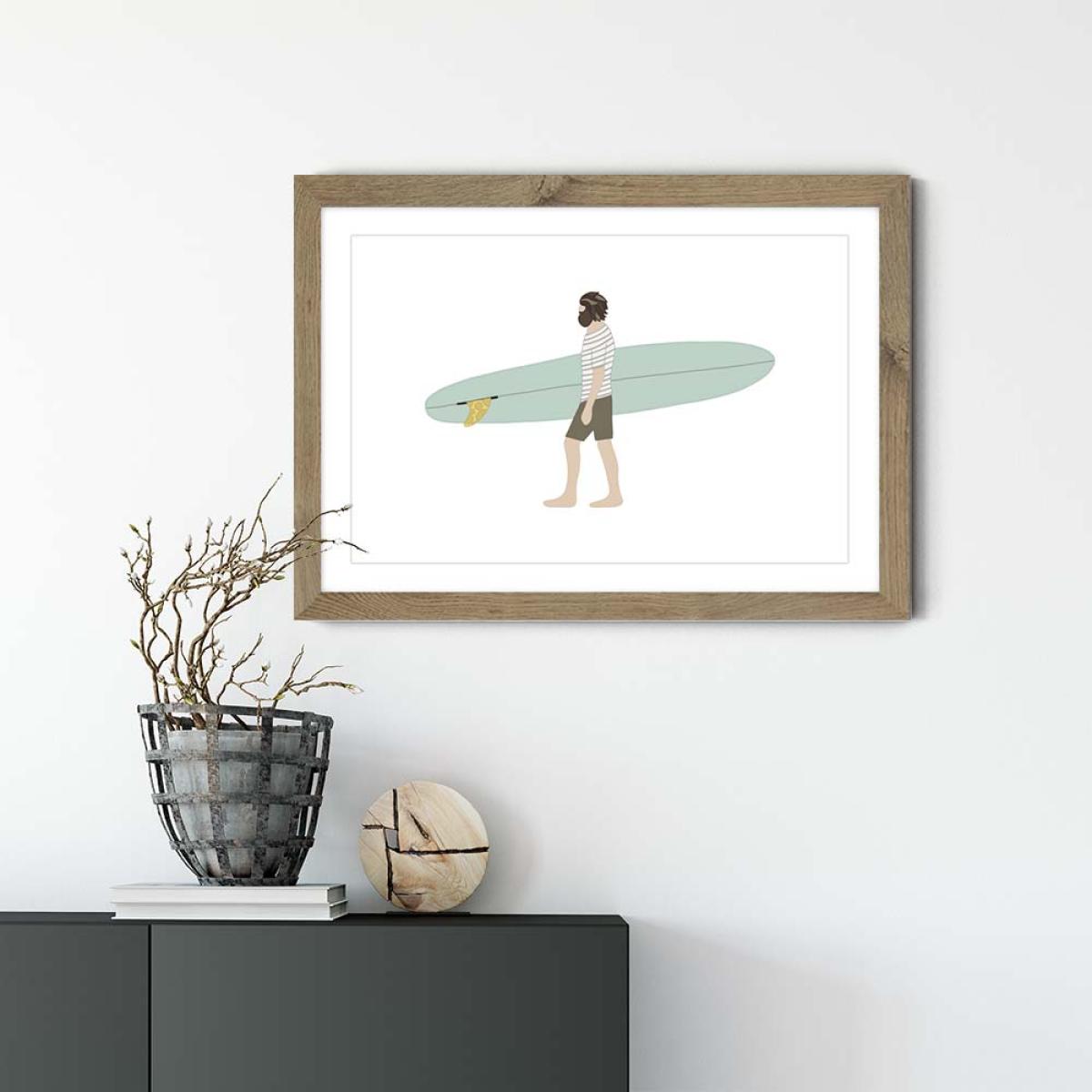 Rad Rider Art Print Oak Frame – image 2