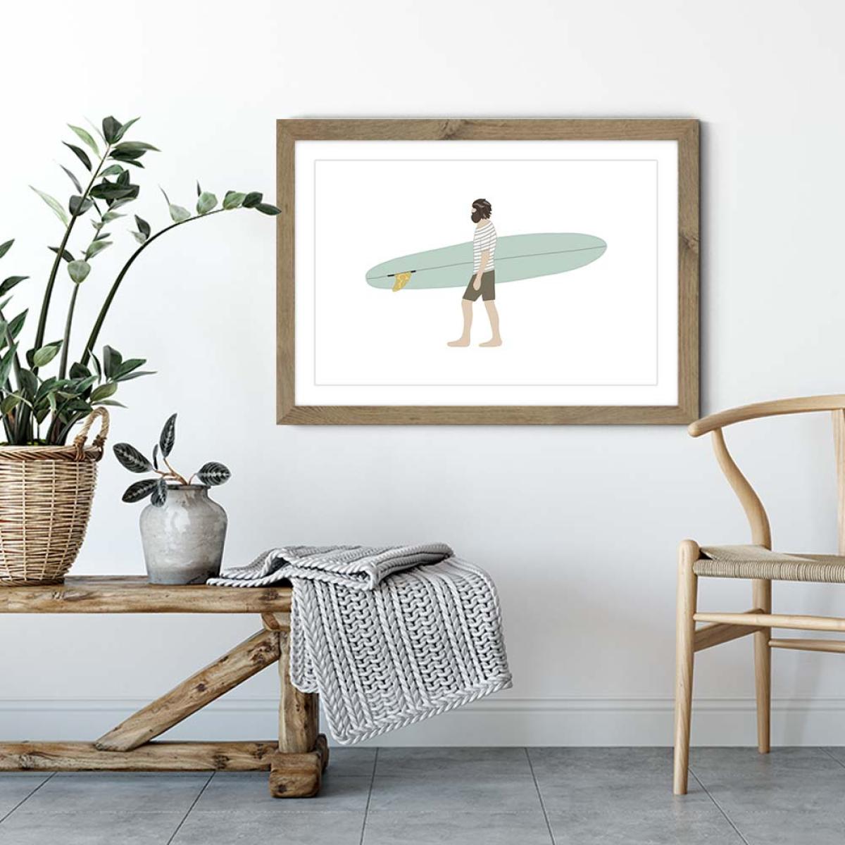 Rad Rider Art Print Oak Frame – image 3