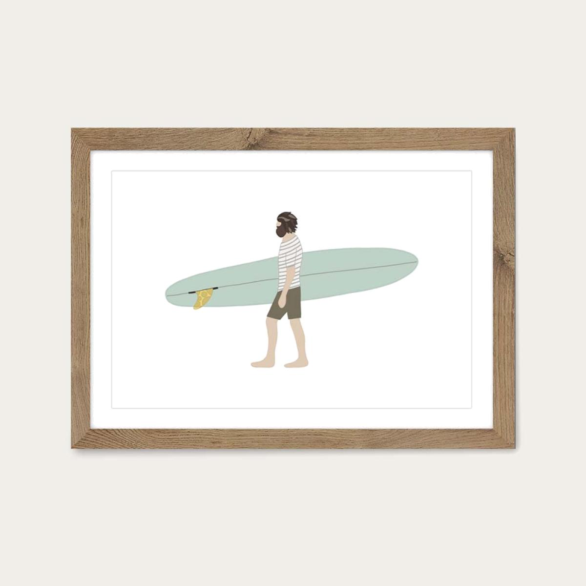 Rad Rider Art Print Oak Frame – image 1