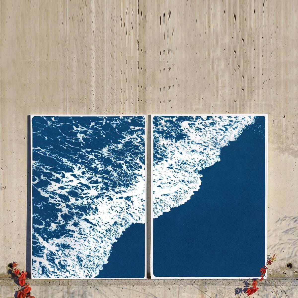 Deep Blue Sandy Shore Handmade Cyanotype Art Print – image 2