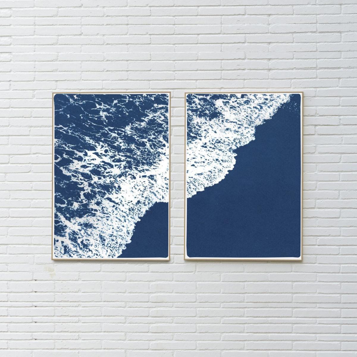 Deep Blue Sandy Shore Handmade Cyanotype Art Print – image 8