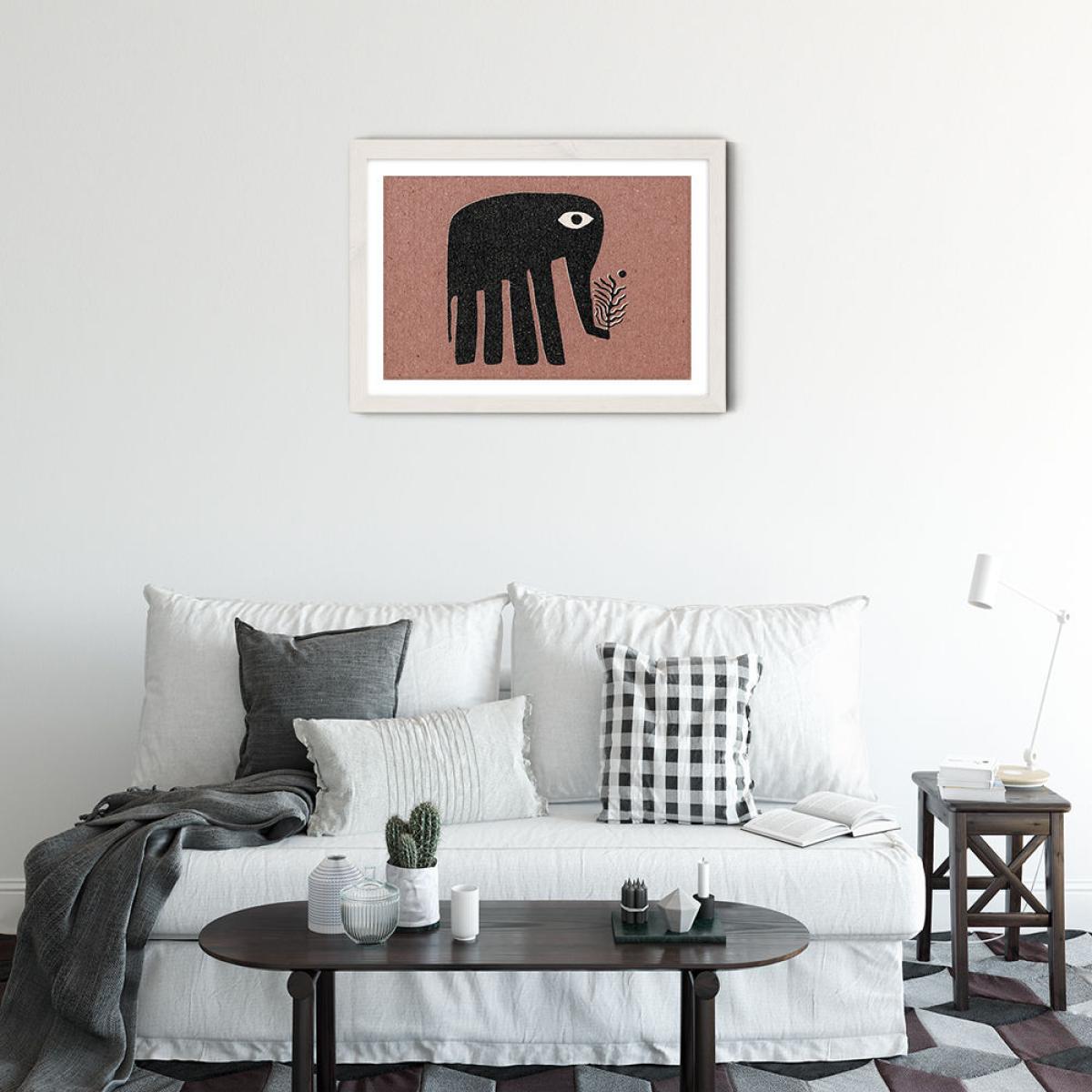 The Elephant Art Print White Frame – image 2