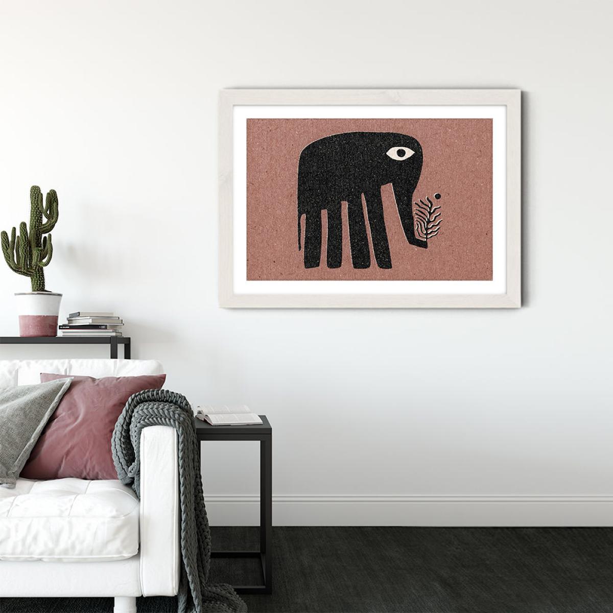 The Elephant Art Print White Frame – image 3