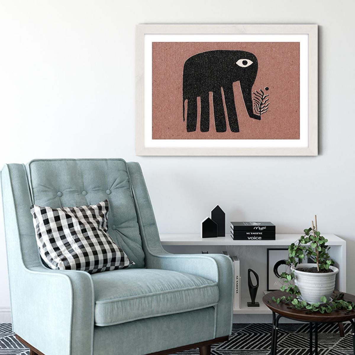 The Elephant Art Print White Frame – image 4