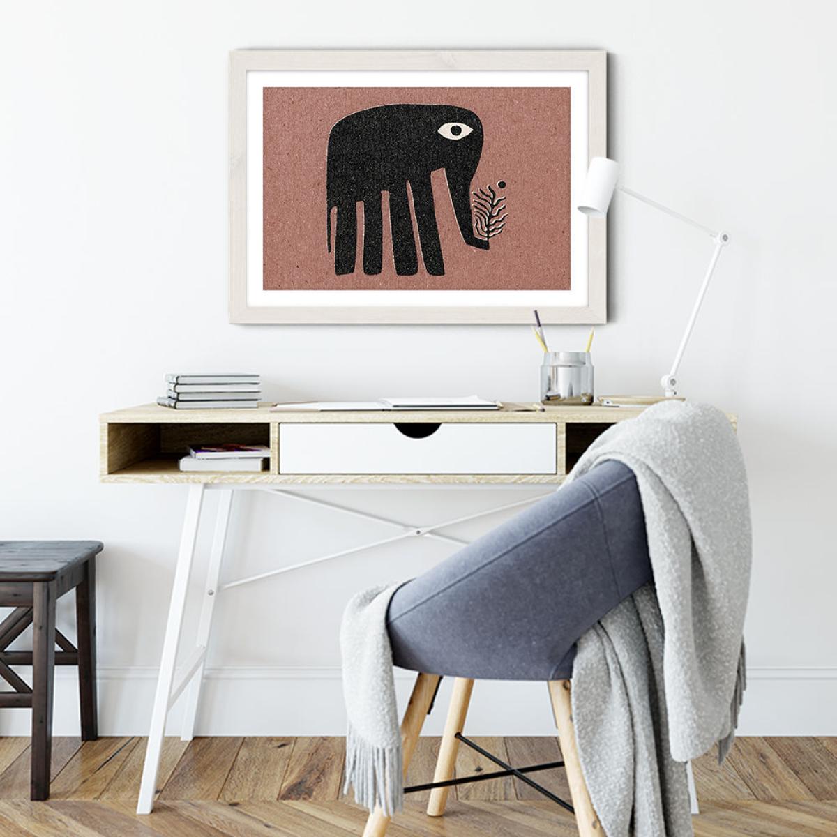 The Elephant Art Print White Frame – image 5