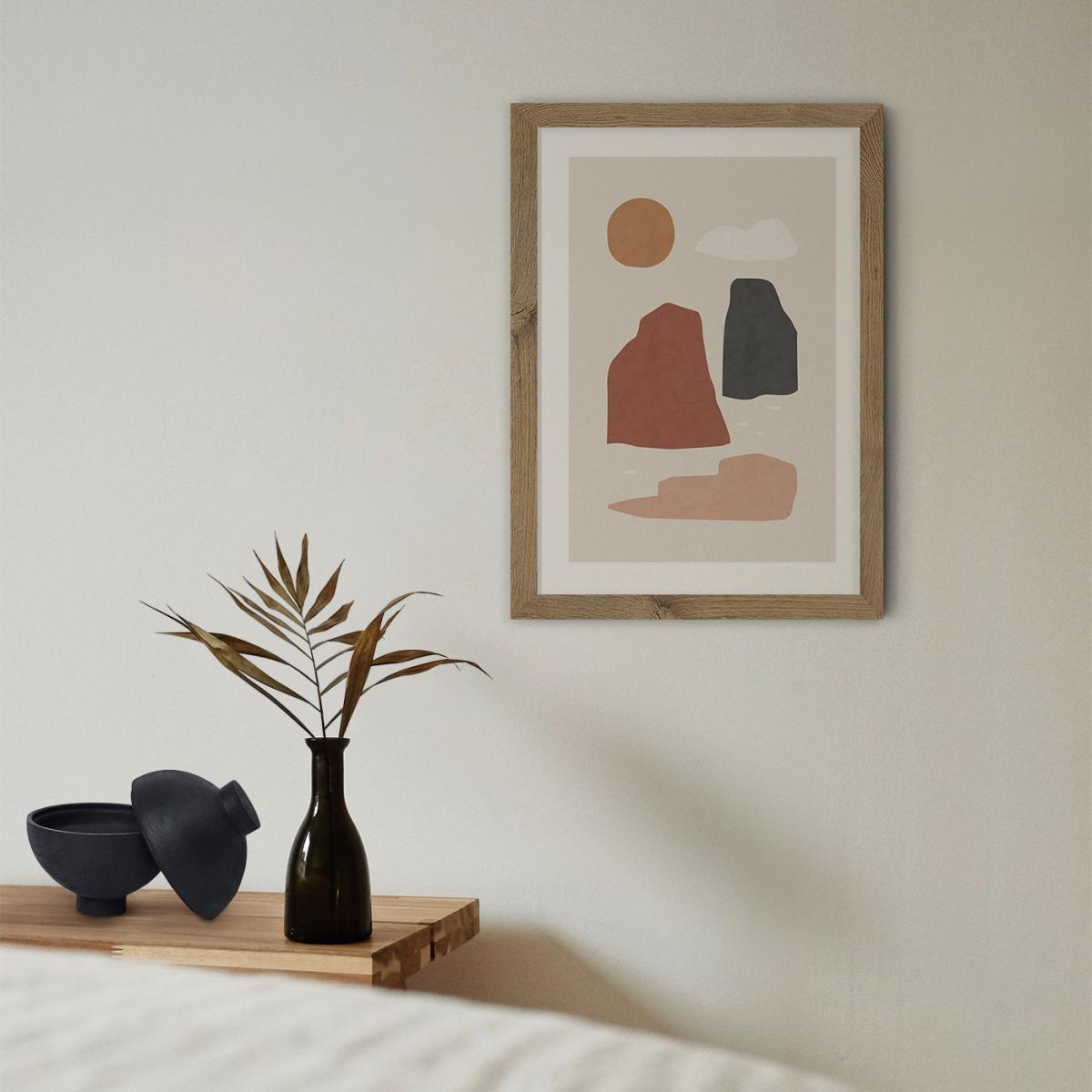 Landscape & Sun Art Print Oak Frame – image 11