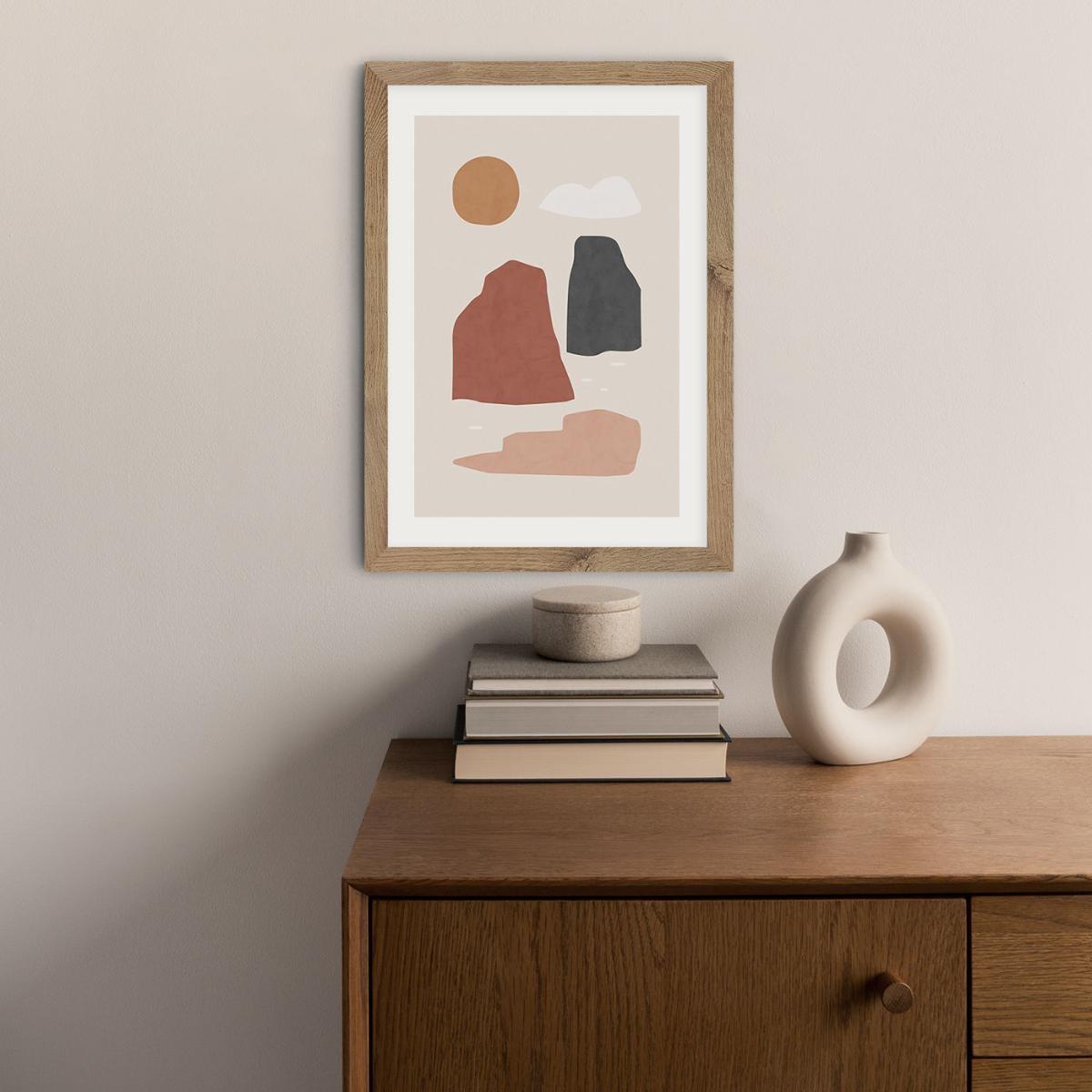 Landscape & Sun Art Print Oak Frame – image 5
