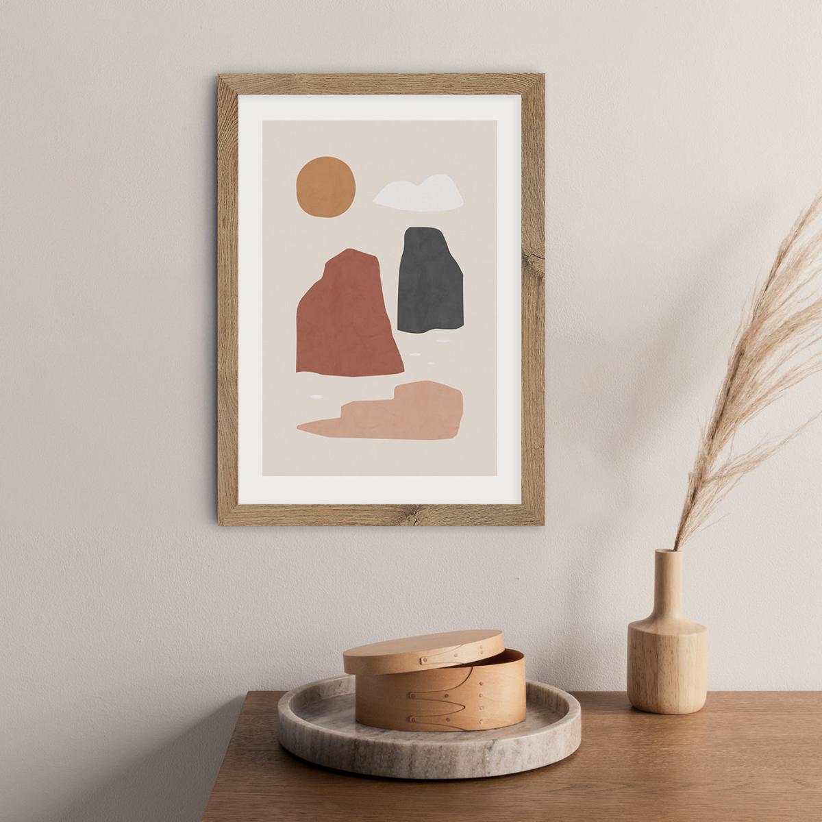 Landscape & Sun Art Print Oak Frame – image 7
