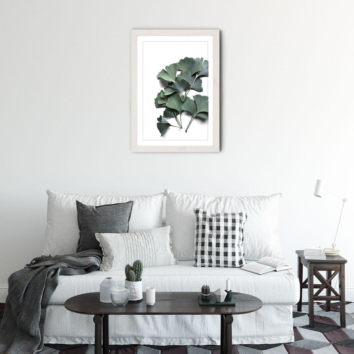 Ginkgo Biloba Art Print White Frame – image 2