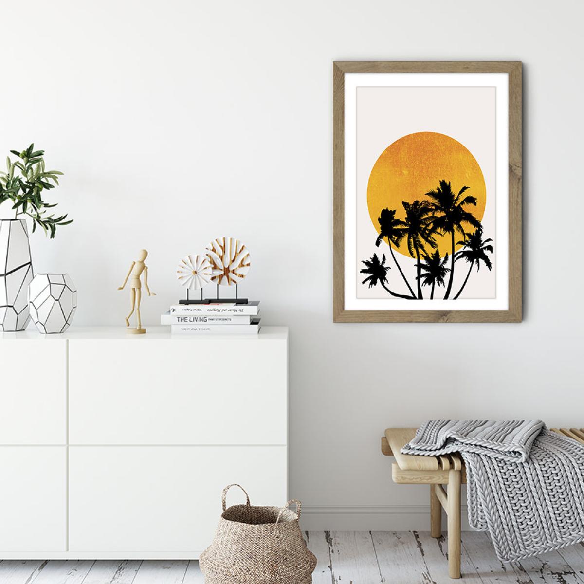 Miami Beach Sunset Art Print Oak Frame – image 3