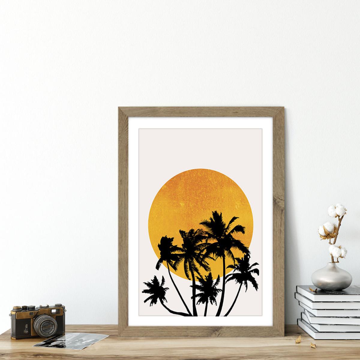 Miami Beach Sunset Art Print Oak Frame – image 4