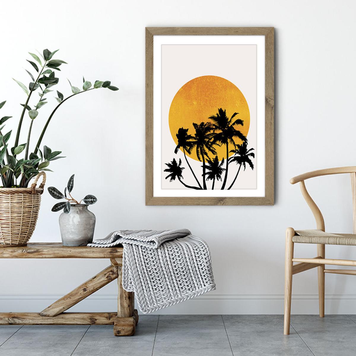 Miami Beach Sunset Art Print Oak Frame – image 5