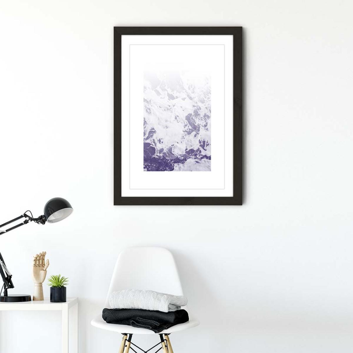 Black Frame Purple Ocean Art Print – image 2