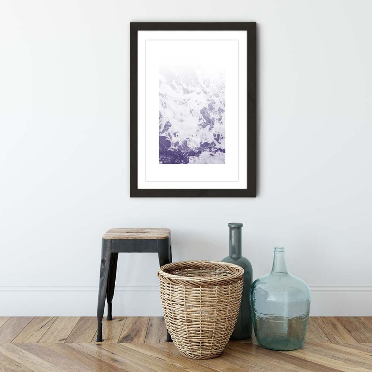 Black Frame Purple Ocean Art Print – image 3