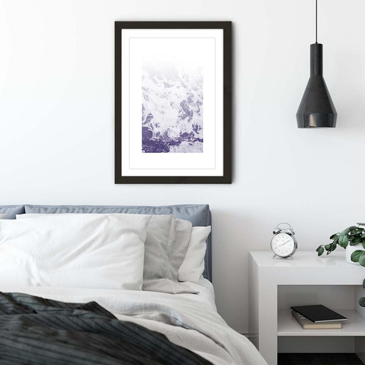 Black Frame Purple Ocean Art Print – image 4