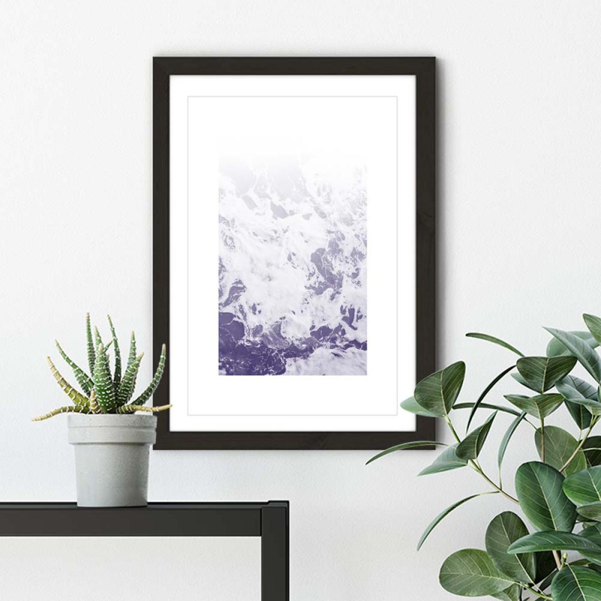 Black Frame Purple Ocean Art Print – image 5