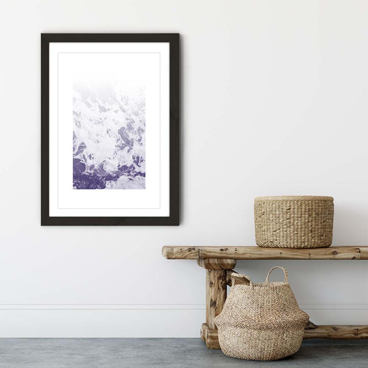 Black Frame Purple Ocean Art Print – image 6