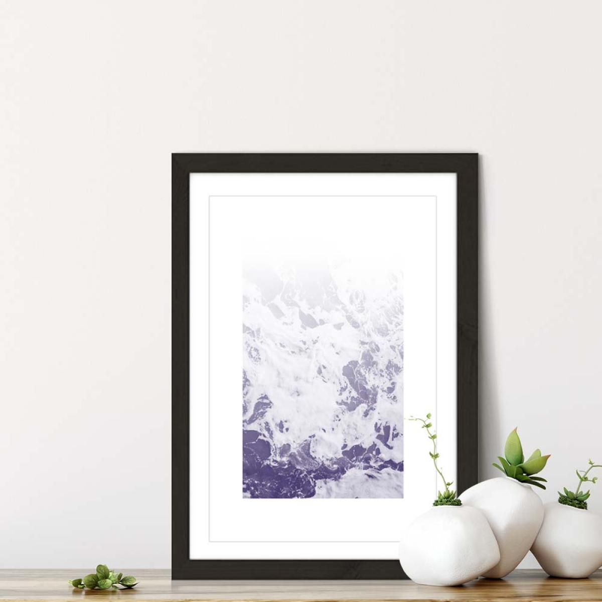 Black Frame Purple Ocean Art Print – image 7