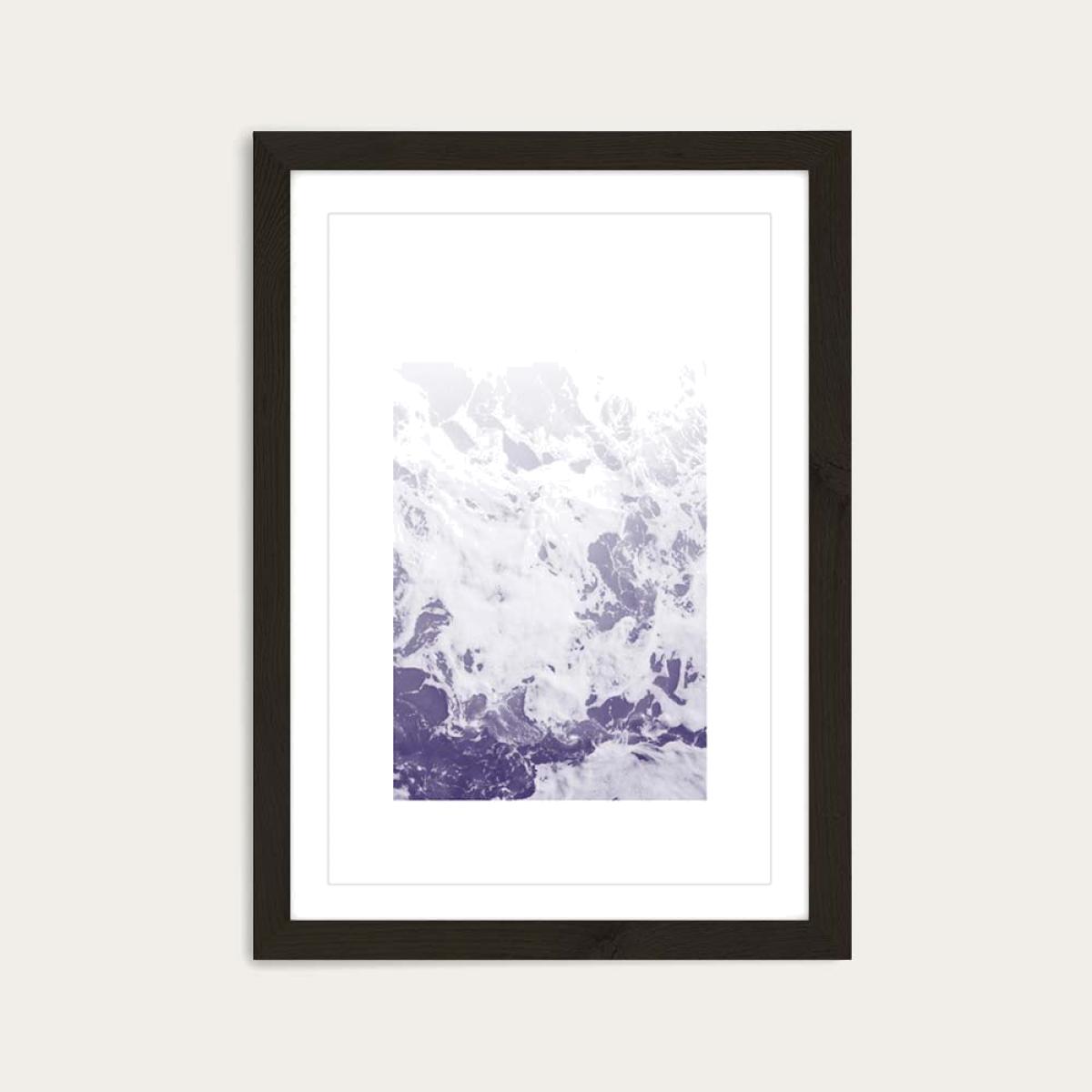 Black Frame Purple Ocean Art Print – image 1