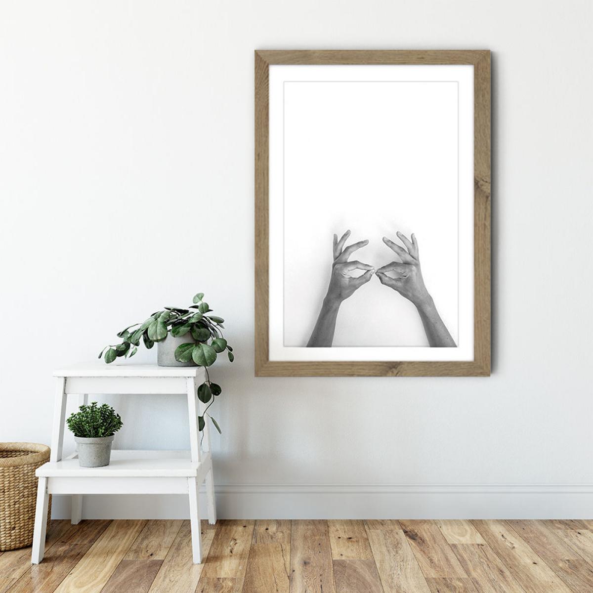 Hands 6 – Be Batman, Be Brave Art Print Oak Frame – image 2